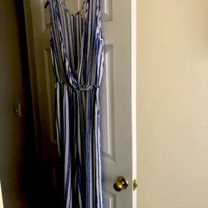 Women's Chico Blue and White Jumpsuit